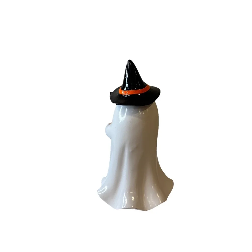 Halloween Super Cute Nerd Ghost Figurine With Pumpkin Latte, Glasses 7